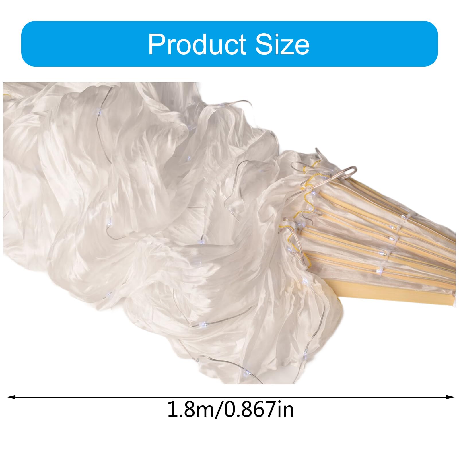 Ventaglio danza del ventre lungo 1, 8 m ricaricabile per spettacoli teatrali danza del ventre e fotografia creativa Forniture per feste ballo Ventilatore a LED per appassionati feste