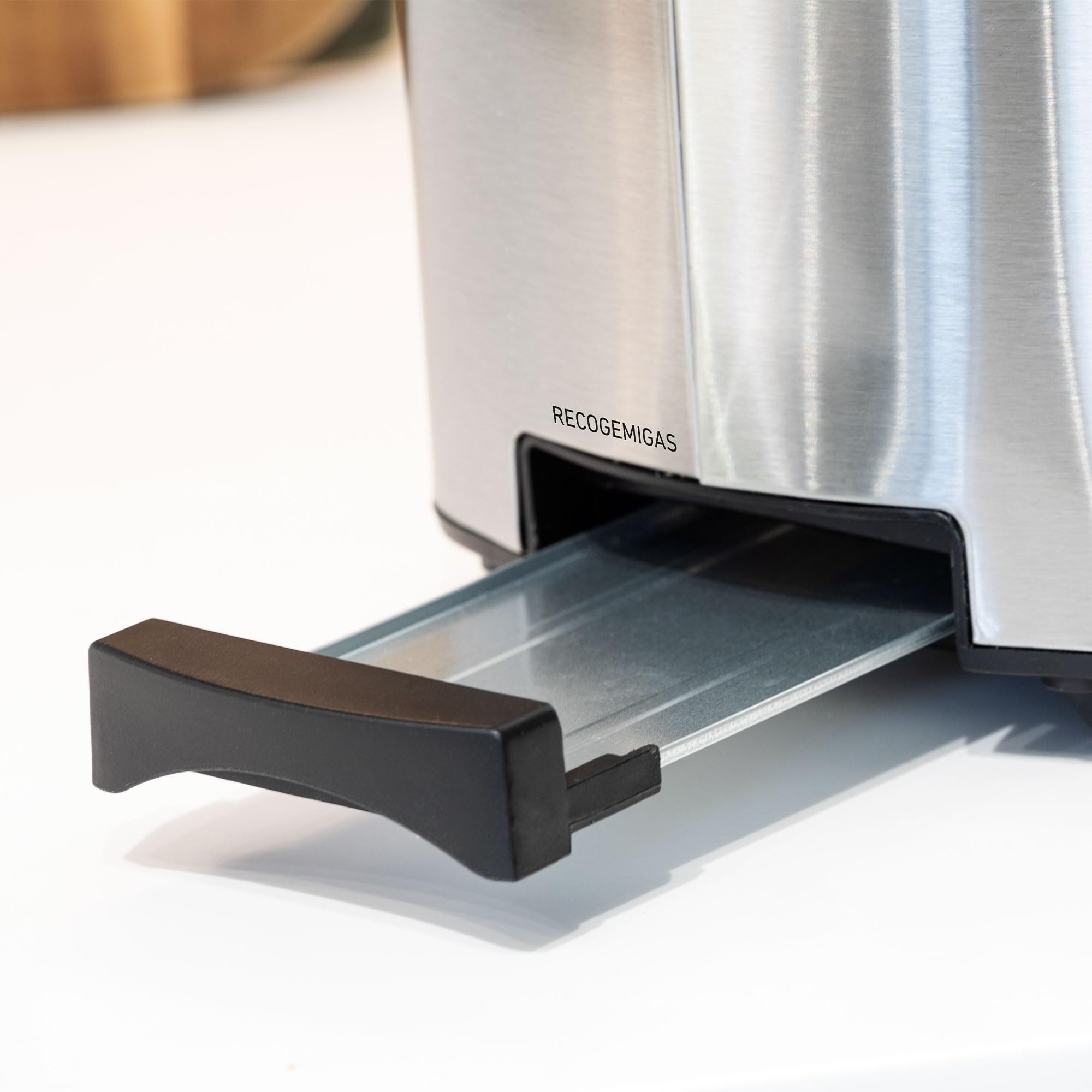 JATA JETT1146 - Tostadora Digital Inox de Ranura Larga Doble 1400W, 7 Niveles de Tostado, Pantalla Táctil, Descongelación, Recalentado y Cancelación, Acero Inoxidable