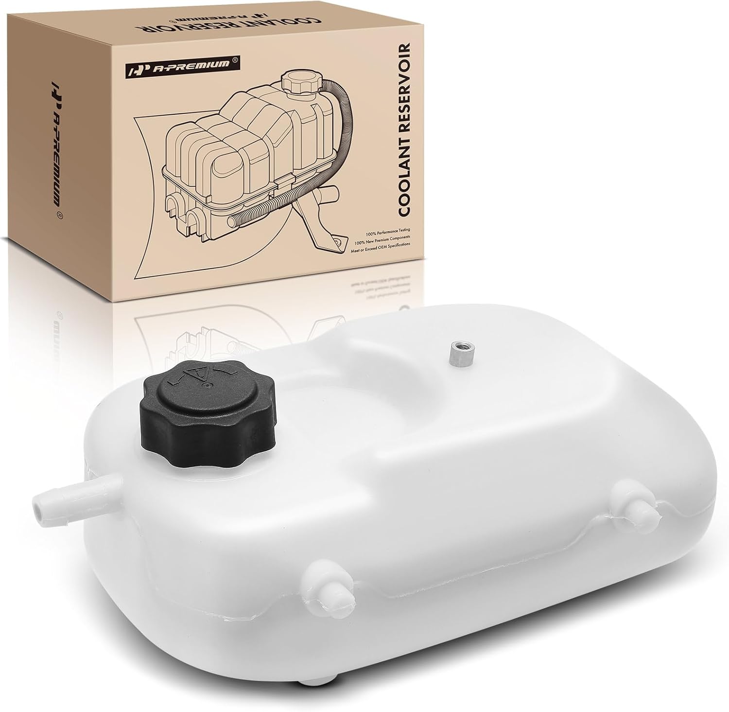 A-Premium Engine Coolant Overflow Recovery Reservoir Tank with Cap Compatible with Jeep Cherokee, Comanche, Wagoneer, 1987 1988 1989 1990, 4.0L