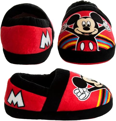 Miniatura 5 de Disney Mickey Mouse Boys Slippers - Plush Lightweight Warm Comfort Soft Aline House Kids Shoes Slippers (ToddlerLittle Kid)