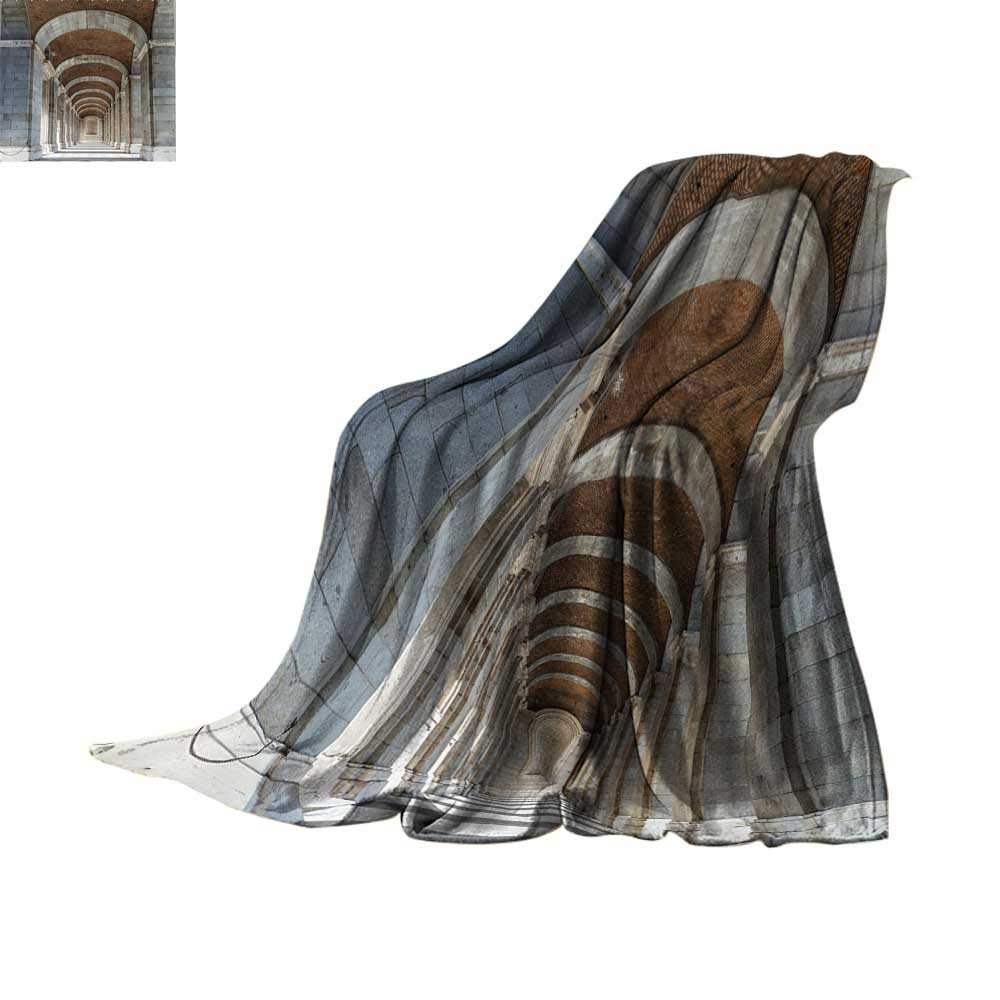 Luckyee Lightweight Blanket Apartment Decor Collection,Royal Palace Corridor Madrid Spain Historic Famous European Landmark Facade Picture Print,Grey Oversized Travel Throw Cover Blanket 62"x60"