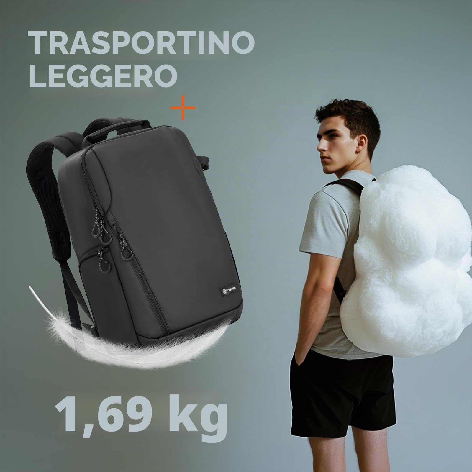 TARION Zaino Fotografico Grande Capacità: Zaino Impermeabile per Fotocamera Con Scomparto per Laptop da 16'' Borsa Fotografica Con Copertura Antipioggia TR-XL(Nero)