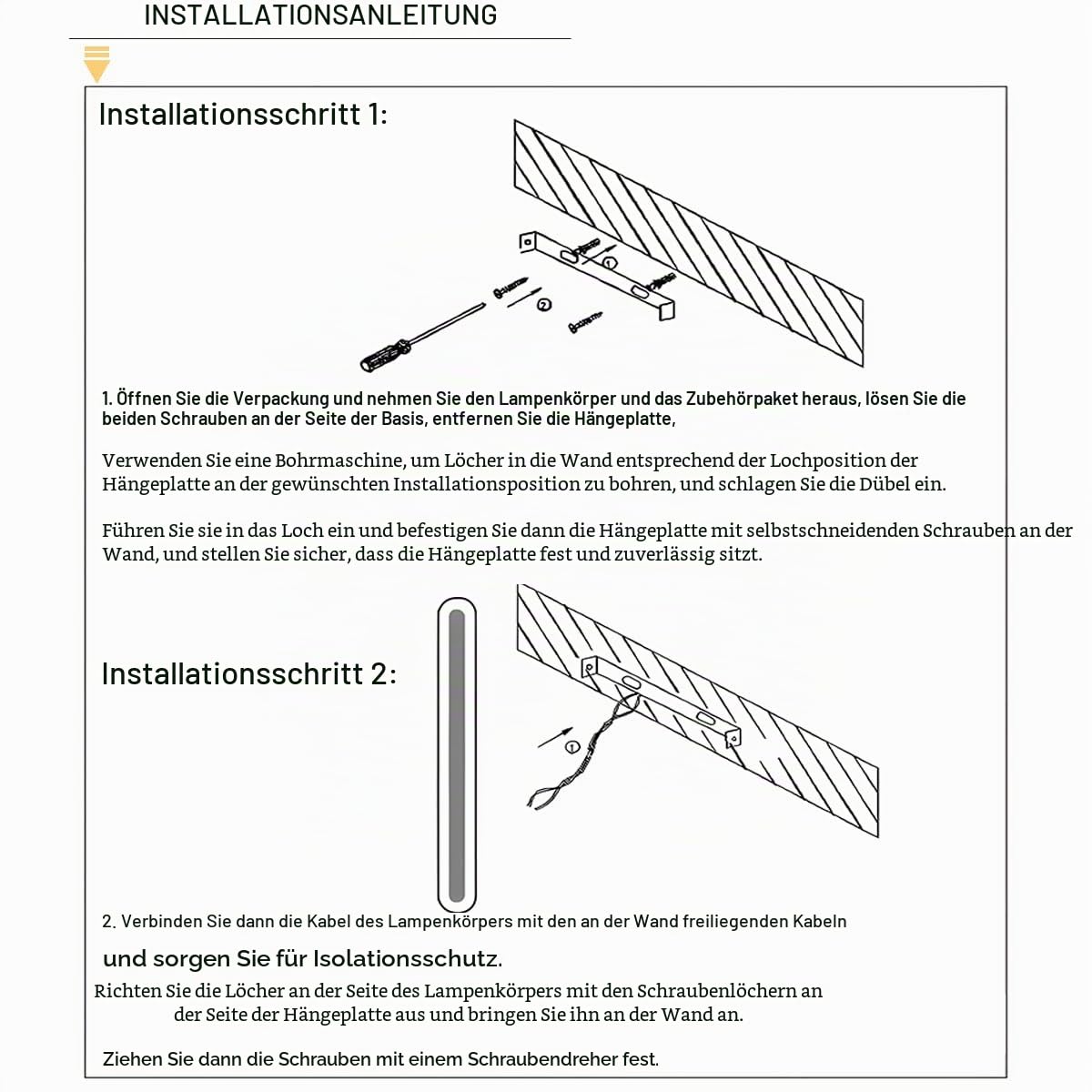 LED Wandleuchte Innen Dimmbar,32W Wandlampe mit Fernbedienung 2.4GHz,10-100% Helligkeitseinstellung Wandleuchte Schwarz für Schlafzimmer Wohnzimmer Korridor Treppenhaus,80CM 110-240V