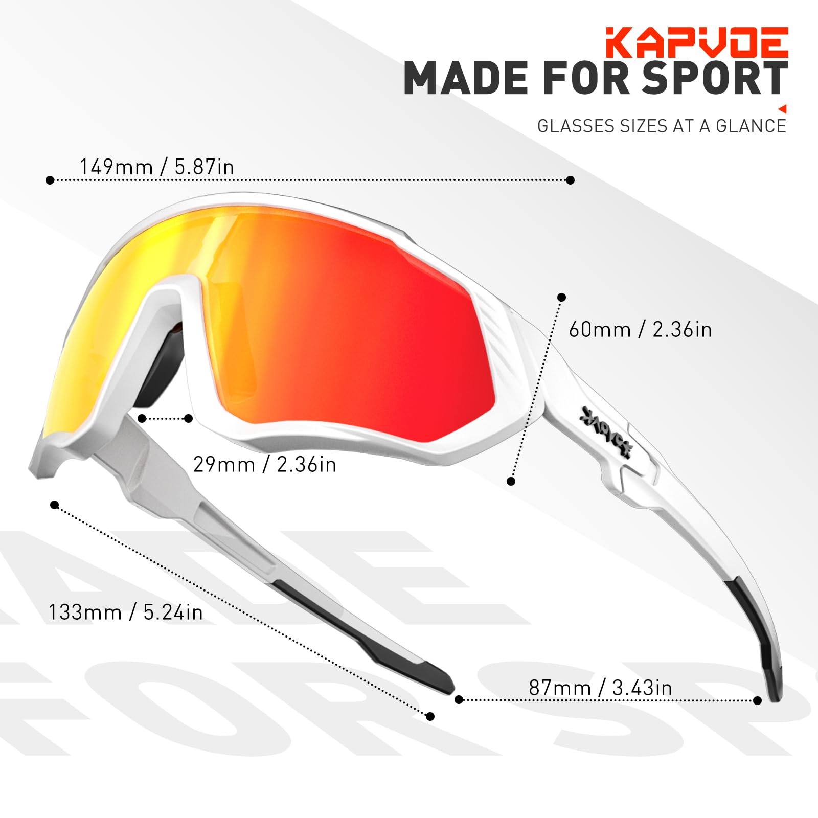 KAPVOE Polarizzati Occhiali Da Ciclismo Con 1 Lenti o 5 lenti Intercambiabili TR90 Sport Occhiali Da Sole Donne Uomini K9408