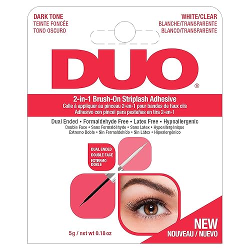 DUO Adhesives, 2 en 1 adhesivo transparente y oscuro, 1 paquete