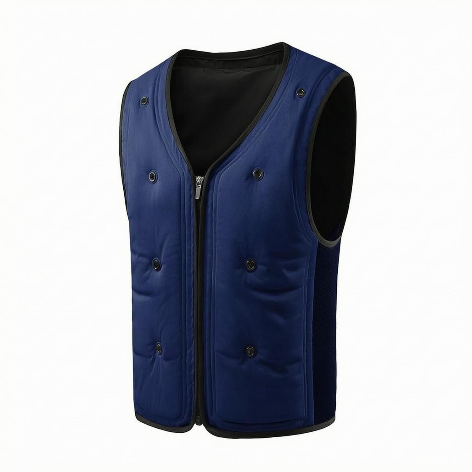 TRENDYNEST Breathable Mesh Cooling Vest Fitted Sleeveless Zip Vest V-Neck Outerwear Black Trim for Outdoor Wear, Workwear, Blue, 2XL-picture-51