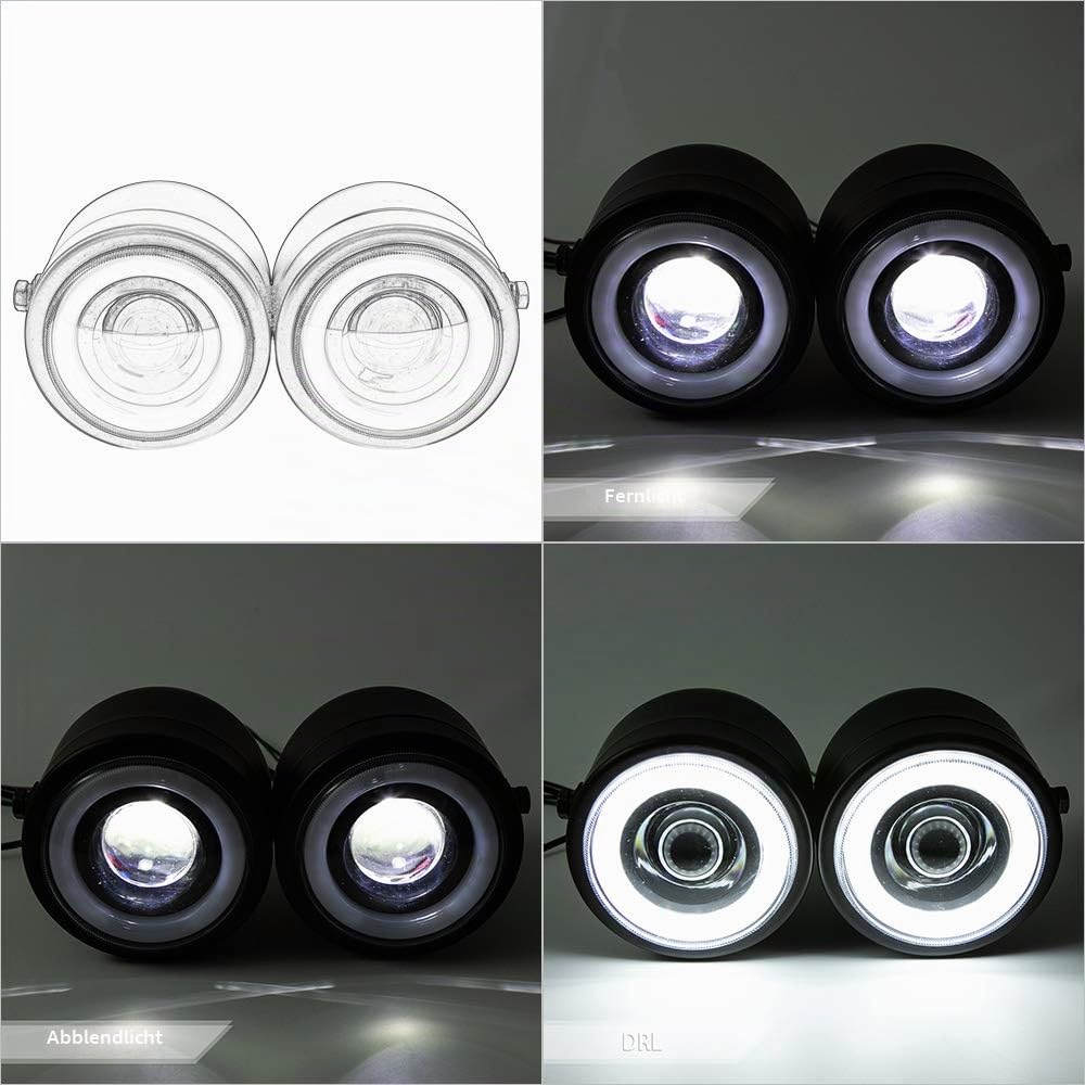 Motorrad Scheinwerfer LED Front Doppelscheinwerfer Frontscheinwerfer für Cafe Racer Chopper Custom Bobber