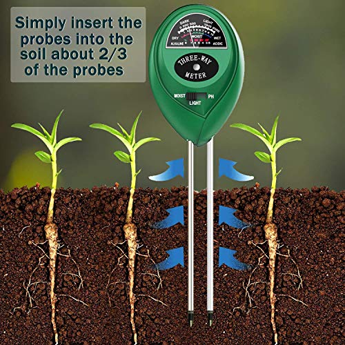 image for Lailieu Soil Test Kit 3-in-1 Soil Tester with Moisture,Light and PH Me