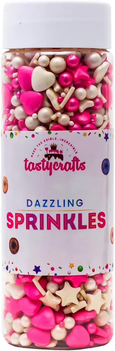 - Tastycrafts Mix Metallic Sprinkles, 100 GM | Edible Sprinkle | Colorful Dazzling Sprinklefetti | Baking Cake Items | Candy Toppers for Cake, Cupcake, Dessert, Pastry,Cookies Decorations - DM 028
