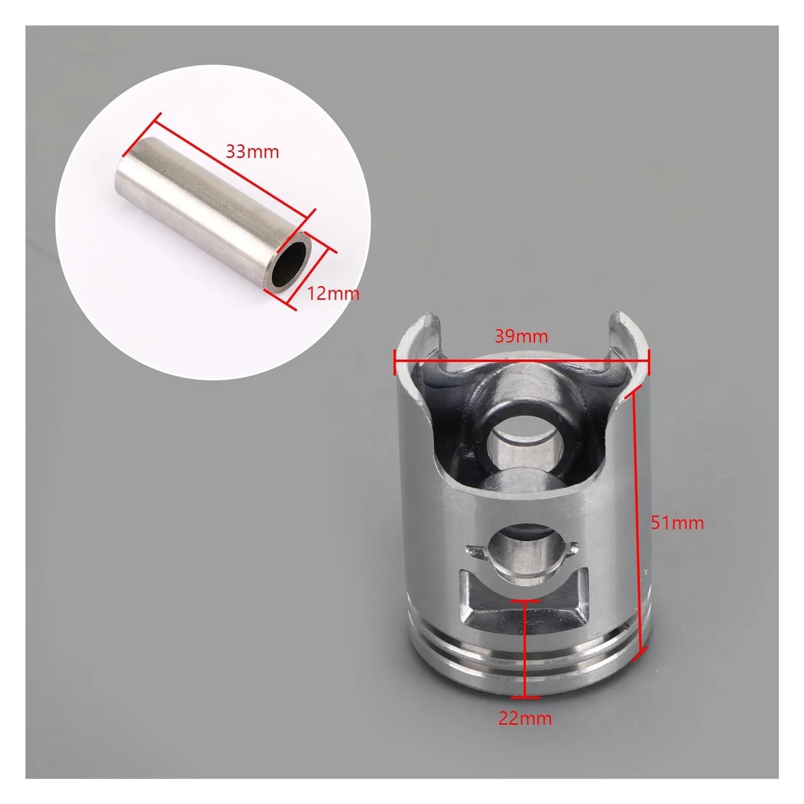 Cilindro Pistone Kit Set Pistone E Fasce Elastiche 39mm Per KYMCO Per Grand Dink Per Sgility Super Cobro Like Per Maxxer 50 D1 Scooter(40mm)