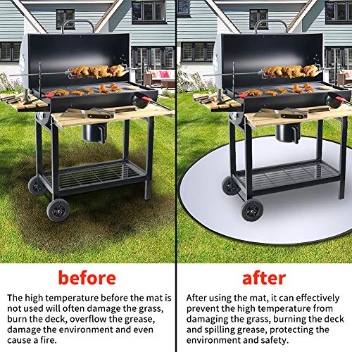 A/B Brandkuil Mat voor Decking Patio Gras, 36 '' Enorme Ronde Beschermerstootkussen onder Grill, Vuurvaste Heatproof Mat - Image 5