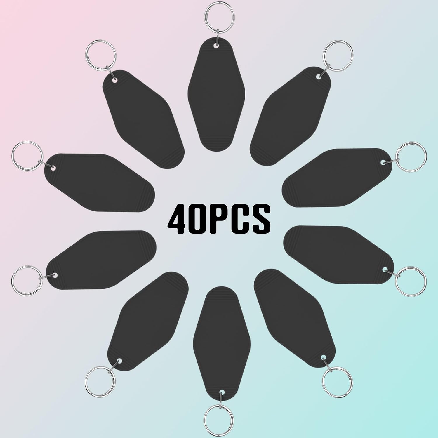 LOTMER 20/30/40/80 PCS Hotel Keychain Blank with Key Rings, 60 Colors Motel Key Chains for DIY Keychains image 4