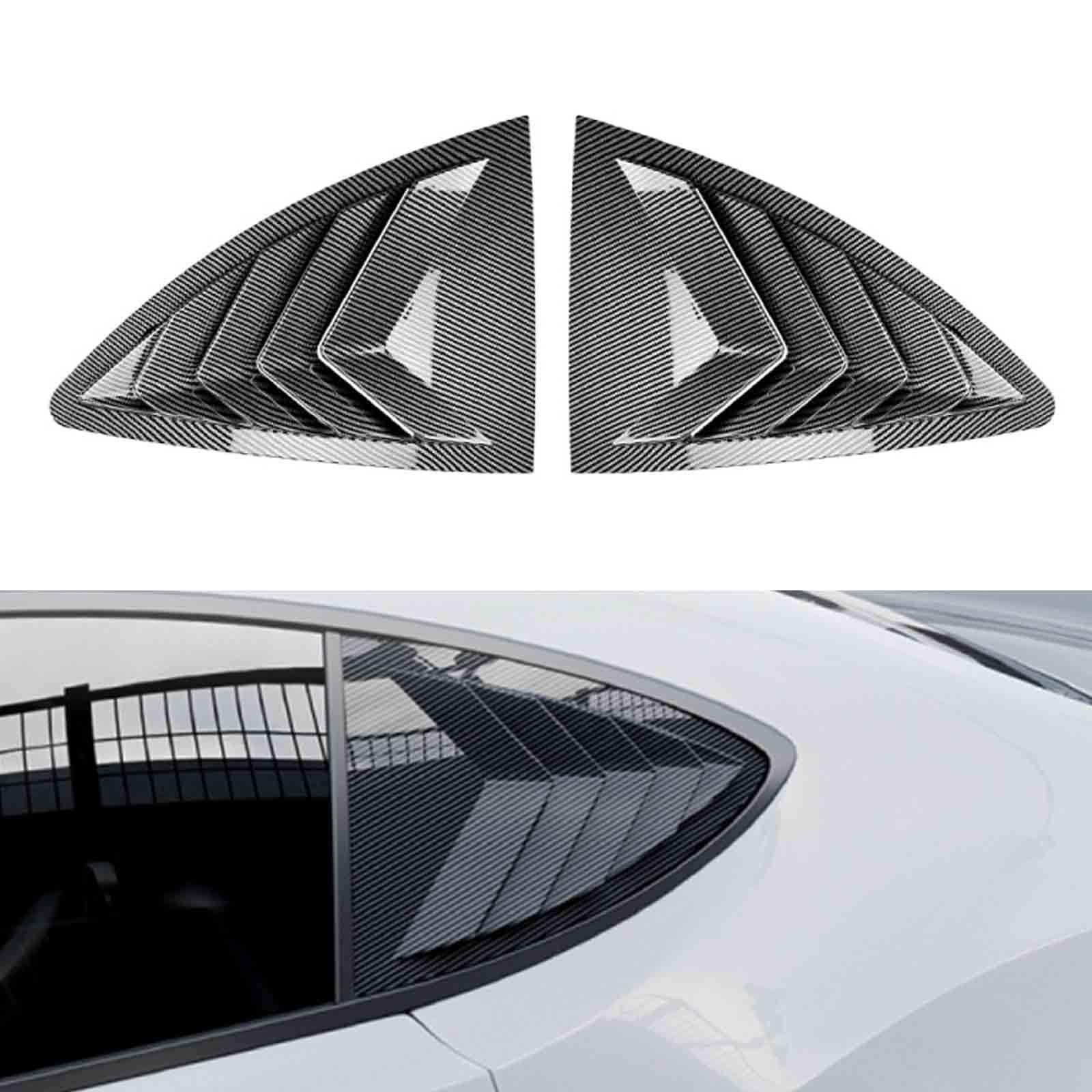 YPFYBHD Rear Window Louver Shutter, Compatible with Subaru BRZ ZC6 Scion FR-S 2013-2020, 2Pcs Triangle Blinds, Side Vent Panel Decoration Cover, Carbon Fiber Look
