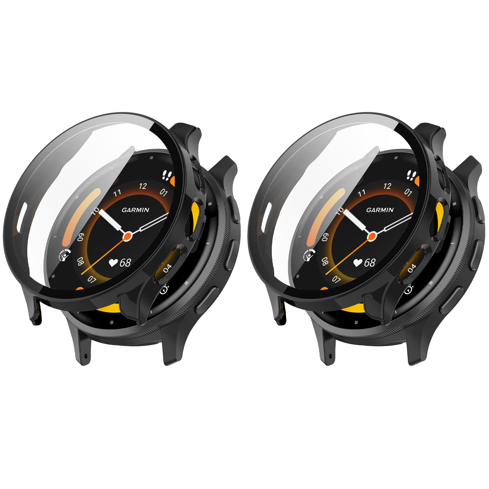 Compatibile con custodia Garmin Venu 3S, Blueshaweu custodia rigida in PC con pellicola protettiva in vetro temperato compatibile con smartwatch Venu 3S 41 mm / Venu 3 45 mm (Venu 3 45 mm, nero