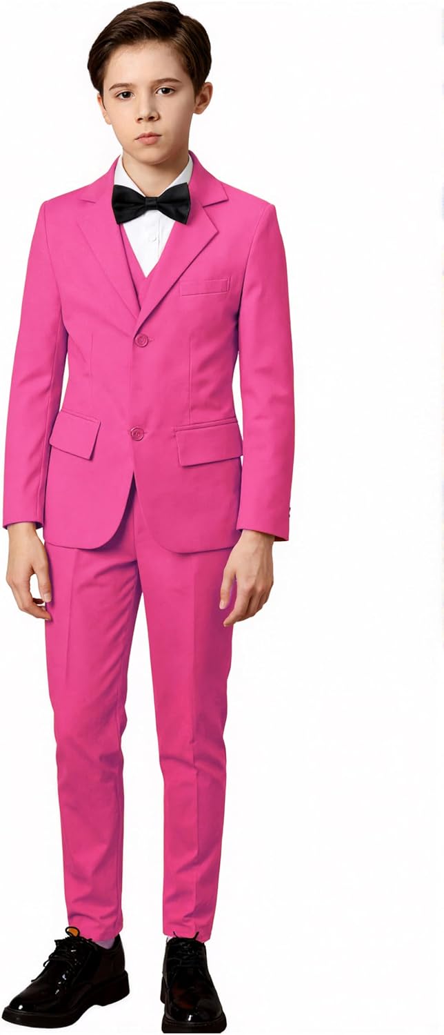 Yanlu Toddler Suits Slim Fit Suit for Boys,Formal Tuxedo Ring Bearer Outfit Kids Dress Clothes for Wedding,Adjustable Waist - Image 2