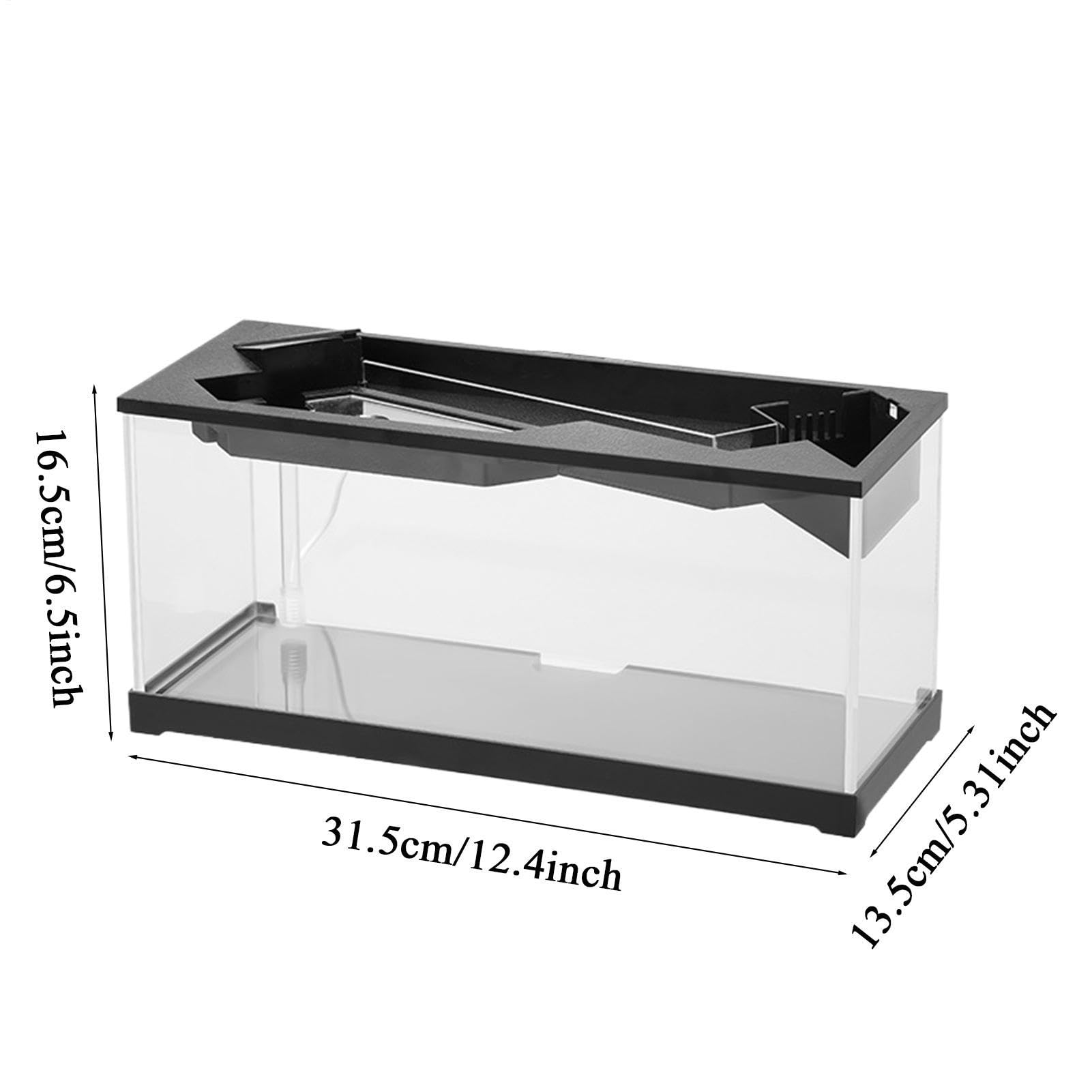 Desktop -Fischtank, Fischtank Acryl Clear Desk Aquarium mit Filter | Fischtank -Starter -Kits mit Luftpumpe für Tischplatten, Wohnzimmer, Studio, Zuhause