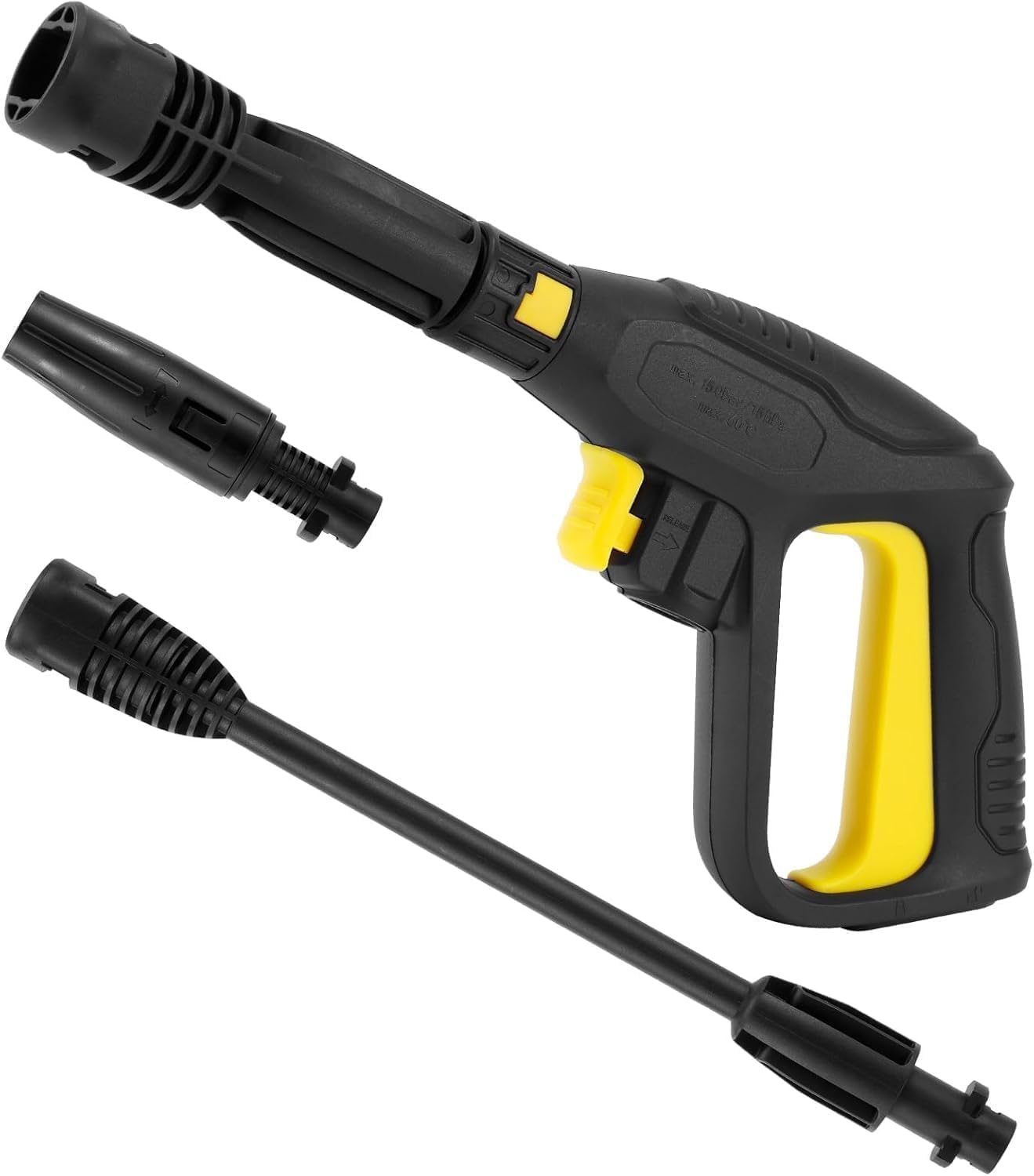 Pistola Alta Presión Recambio para Kärcher K2-K7, 2320 PSI con Acoplamiento Rápido, Boquillas Ajustables y Barra Extensible(Pistola de Agua a presión)