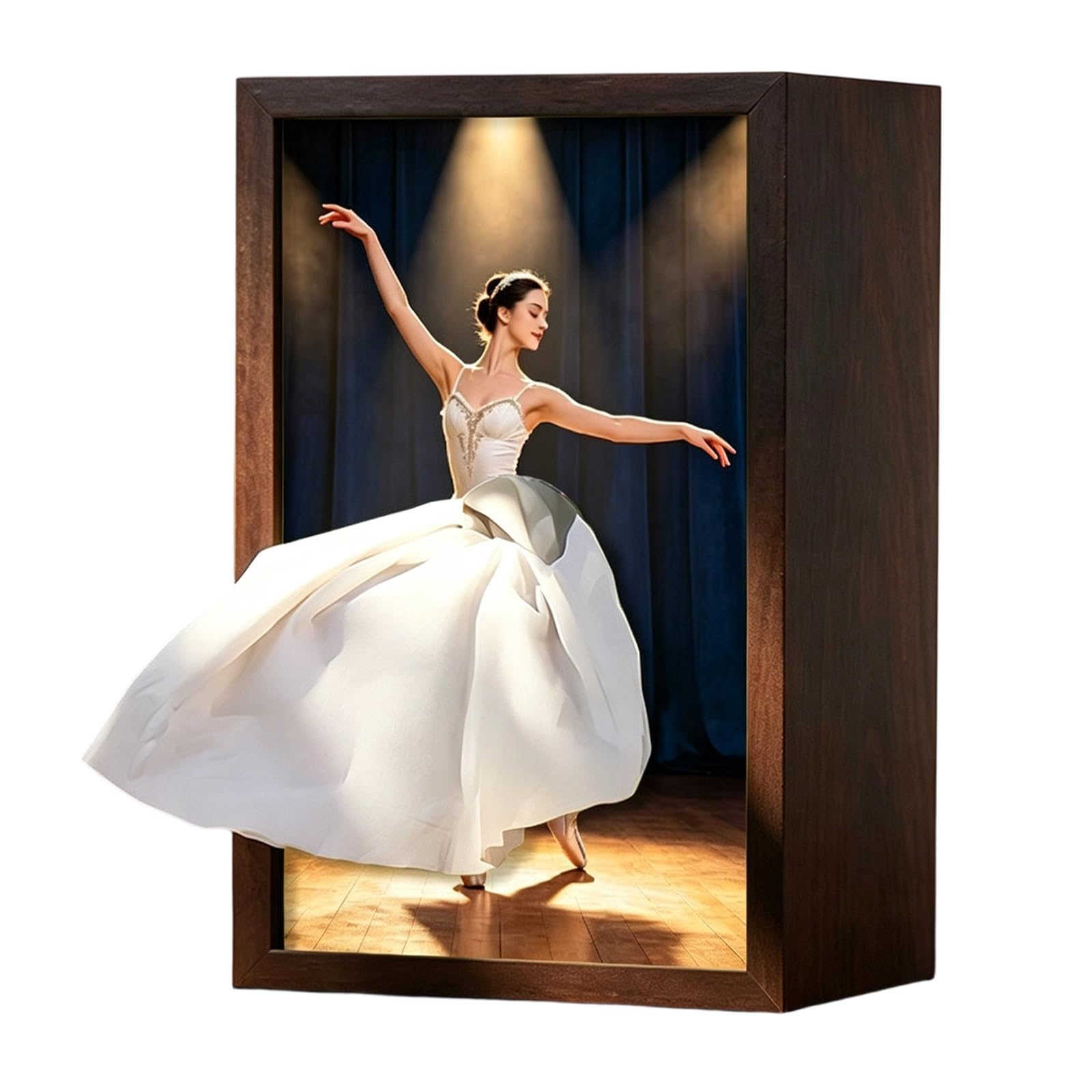 CRGANGZY Ballet Dancer Tissue Box, Ballet Girl Wood Tissue Box Decorative Desktop Organizer, Ballerina Wood Skirt Napkin Dispenser for Home Office Bedroom Bathroom Party Use