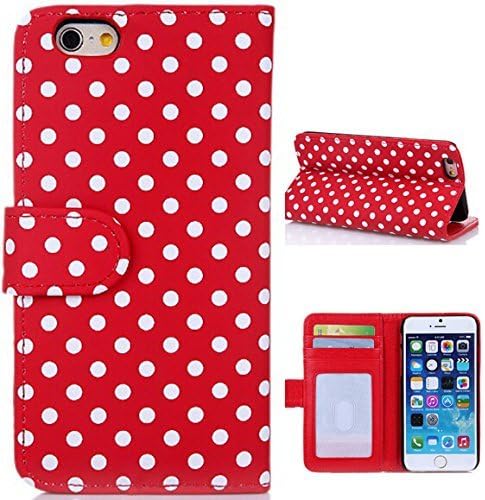 iPhone 6 Plus Case,iphone 6 Plus Cases,Creativecase iPhone 6 plus leather Flip book polka dot Leather Wallet Case With Card Holder case for iphone 6 plus 5.5 inch leather cover case,iphone 6 leather case#pls25
