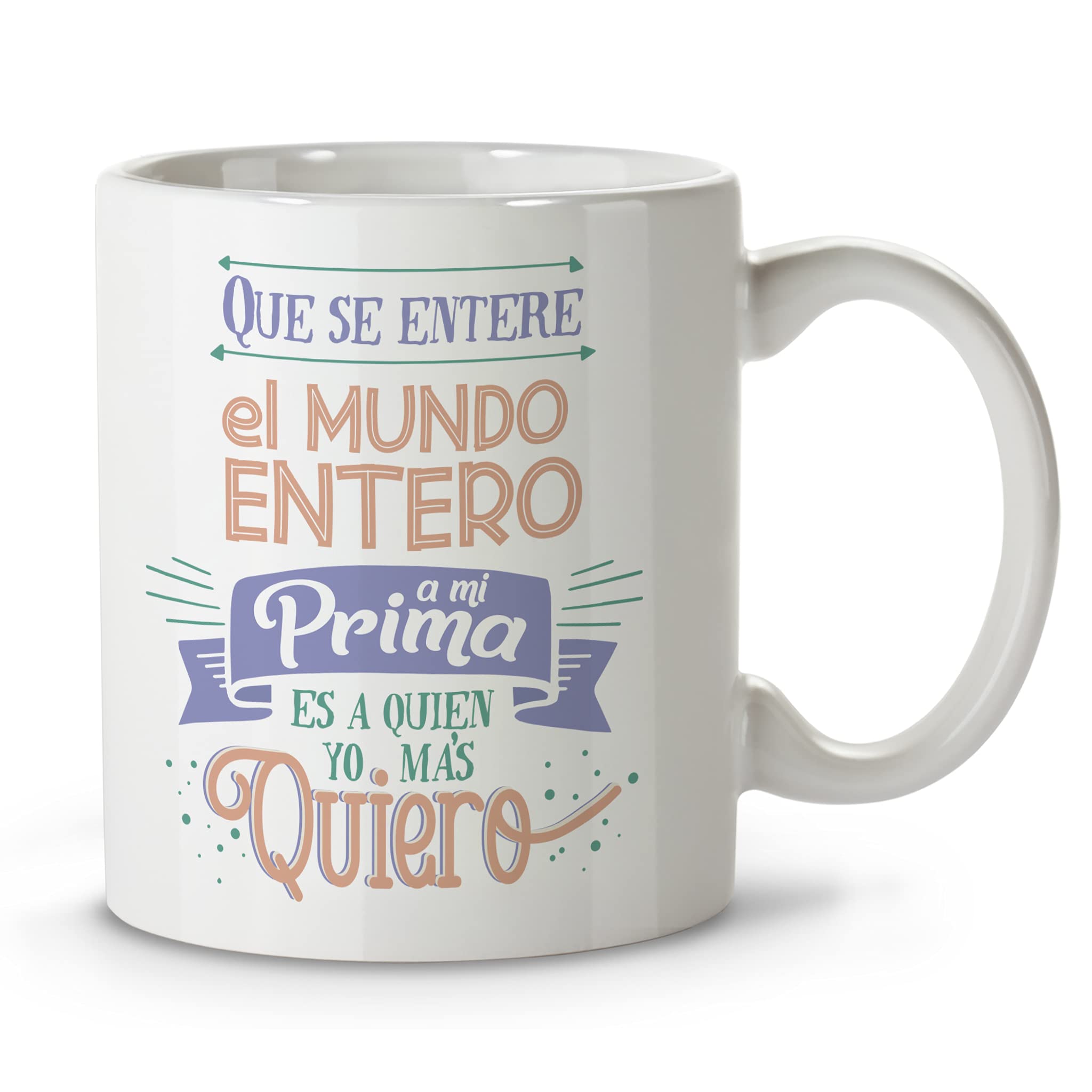 Prima Mug Original Gifts Original Breakfast Cups Various Designs Prima Quiero Ceramic Mugs 330 ml, Cousin - Image 2