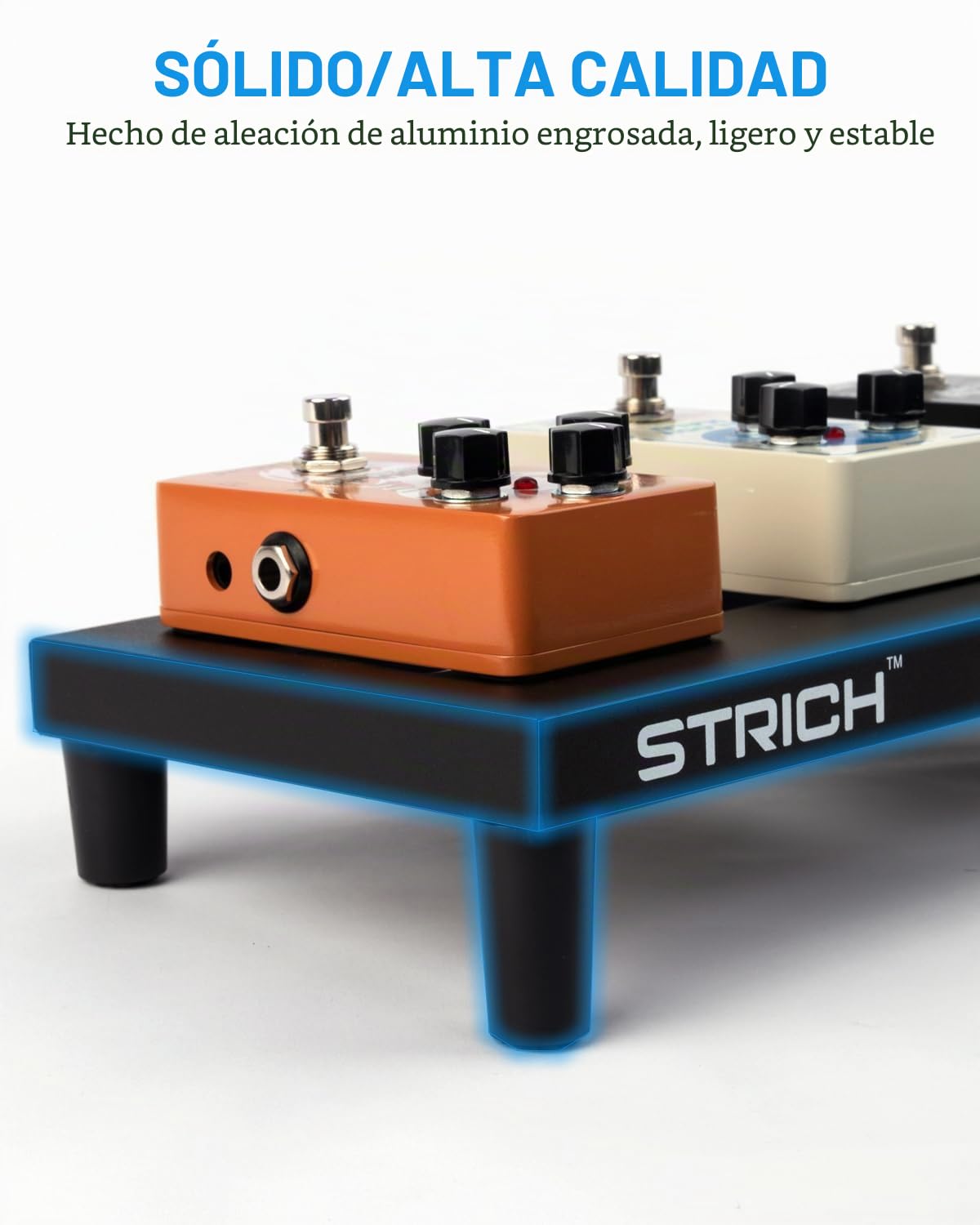 STRICH Mini 15 - Pedalera de guitarra de aleación de aluminio, 0.95 libras, efecto súper ligero, 38.1 x 14.4 cm, con bolsa de transporte, MINI 15
