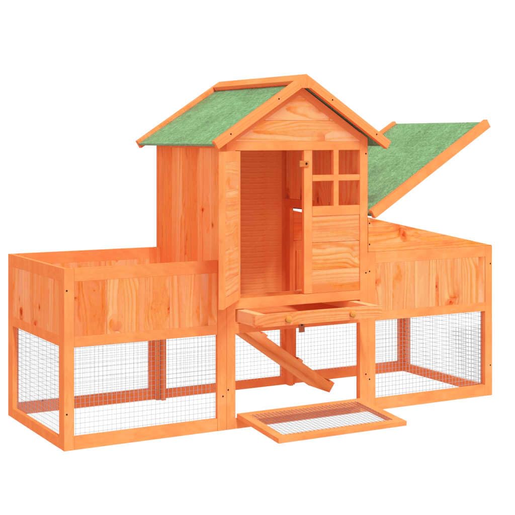 Conejera de Madera Maciza de Pino marrón 170x63x113 cm, Xichuzi Jaula Cobaya, Jaulas para Conejos, Jaula Hamster, Casa Conejo, Casita Conejo, Conejo