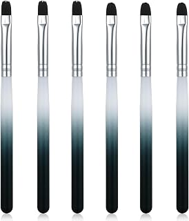 6 Pcs Nail Polish Clean Up Brush French Tip Detail Brush Acetone Brushes Remover Manicure Brushes with Round & Flat Head Pen Painting Tools for Nails Art Design & Polish Mistake White Green Gradient