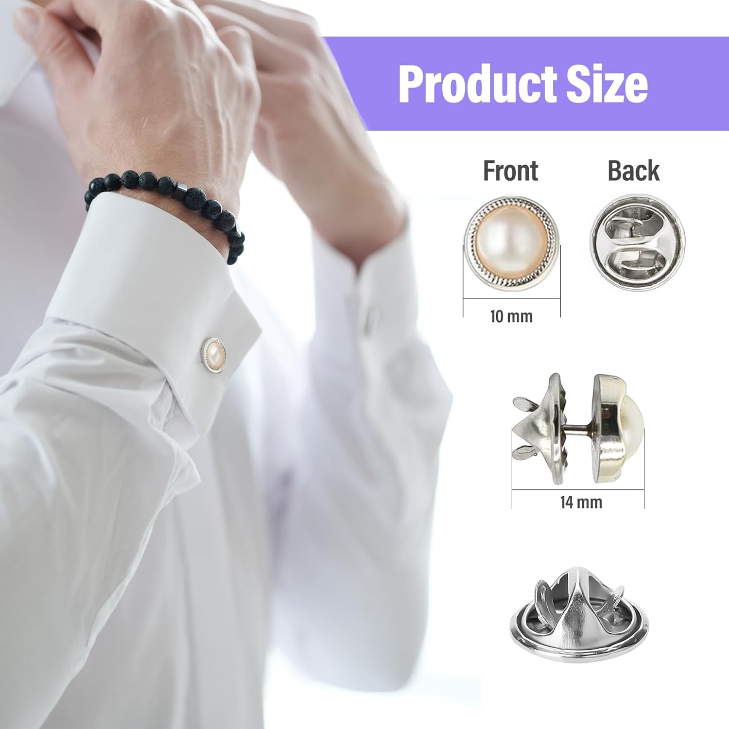 BALTHAZAR,20pcs Brooch Pins for Women Cover Up Button Pins Instant Button Jeans Button Pins Women Shirt Safety Brooch Enamel Pins Modesty Pins Pearl Brooch Buttons for DIY Clothing Dress Coat 2