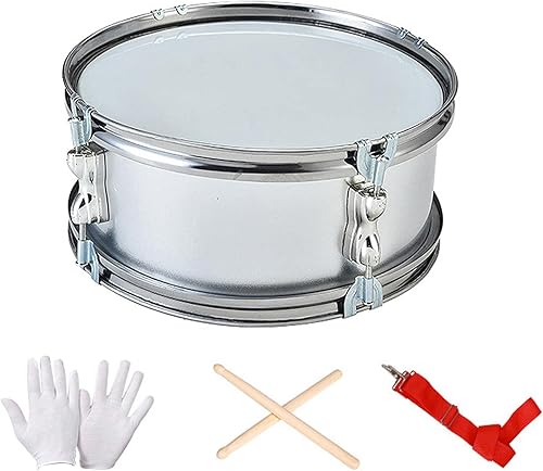 Miniatura 7 de Tambor de caja de 11 pulgadas con guantes, instrumentos musicales ligeros, instrumento de percusión para niños, adultos, regalos, argent
