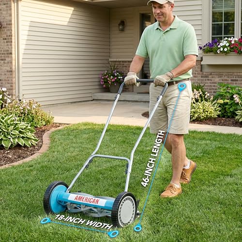 Image of American Lawn Mower Company 2815-18 18-Inch 5-Blade Reel Push Lawn Mower
