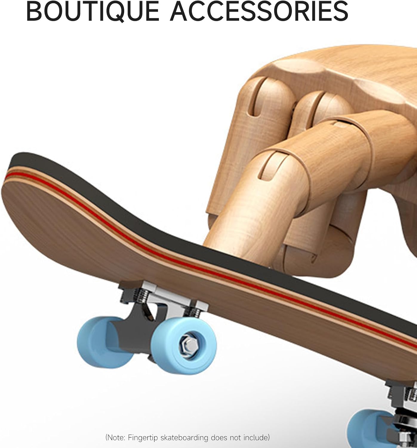 Premium Wooden Fingerboard Deck - Includes Prolific Foam Tape & Multicolour Wheels, The Classic - 30mm x 100mm - Pre-Drilled Holes Size (164PCS Finger Skateboard DIY Set)