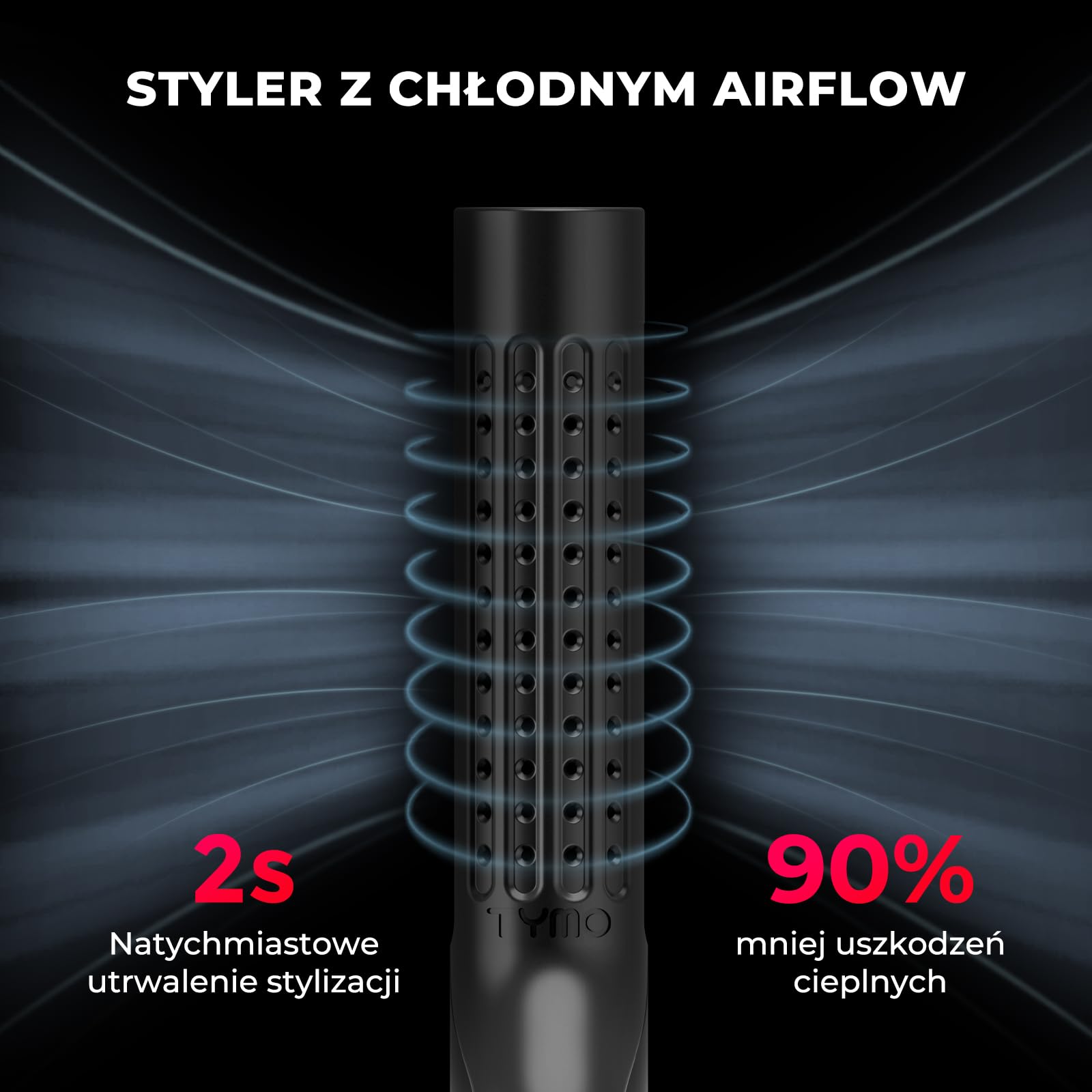 TYMO Airflow Styler 2.0 Lokówka I Lokówka 2 W 1, Jonowa Lokówka Do Długich Krótkich Włosów, Nie Plącze Się, 5 Temperatur I Podwójne Napięcie W Podróży, Czarna