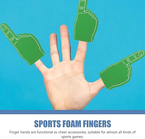 Miniatura 9 de Operitacx 12 piezas pequeñas de espuma con pompones, porristas y dedos, accesorios para fotos, recuerdos de fiesta deportiva para fiestas, eventos