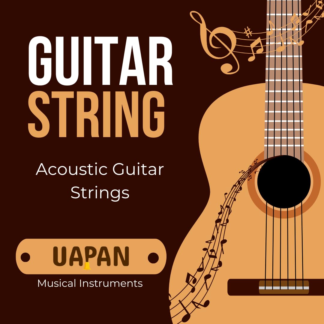 UAPAN Juego de 6 cuerdas y 2 púas para guitarra