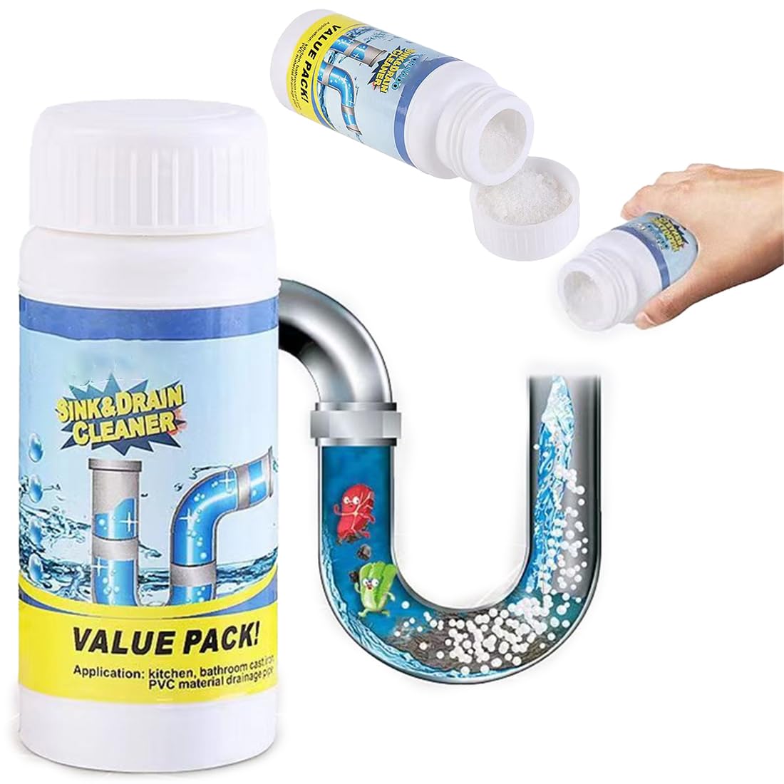 Rohrreiniger Multifunktionaler Abflussreiniger 4 Stück – Flexibles Reinigungswerkzeug für Küchenabflüsse, Waschbecken & Abwasserrohre – Effektiv gegen Haare, Fett & Essensreste