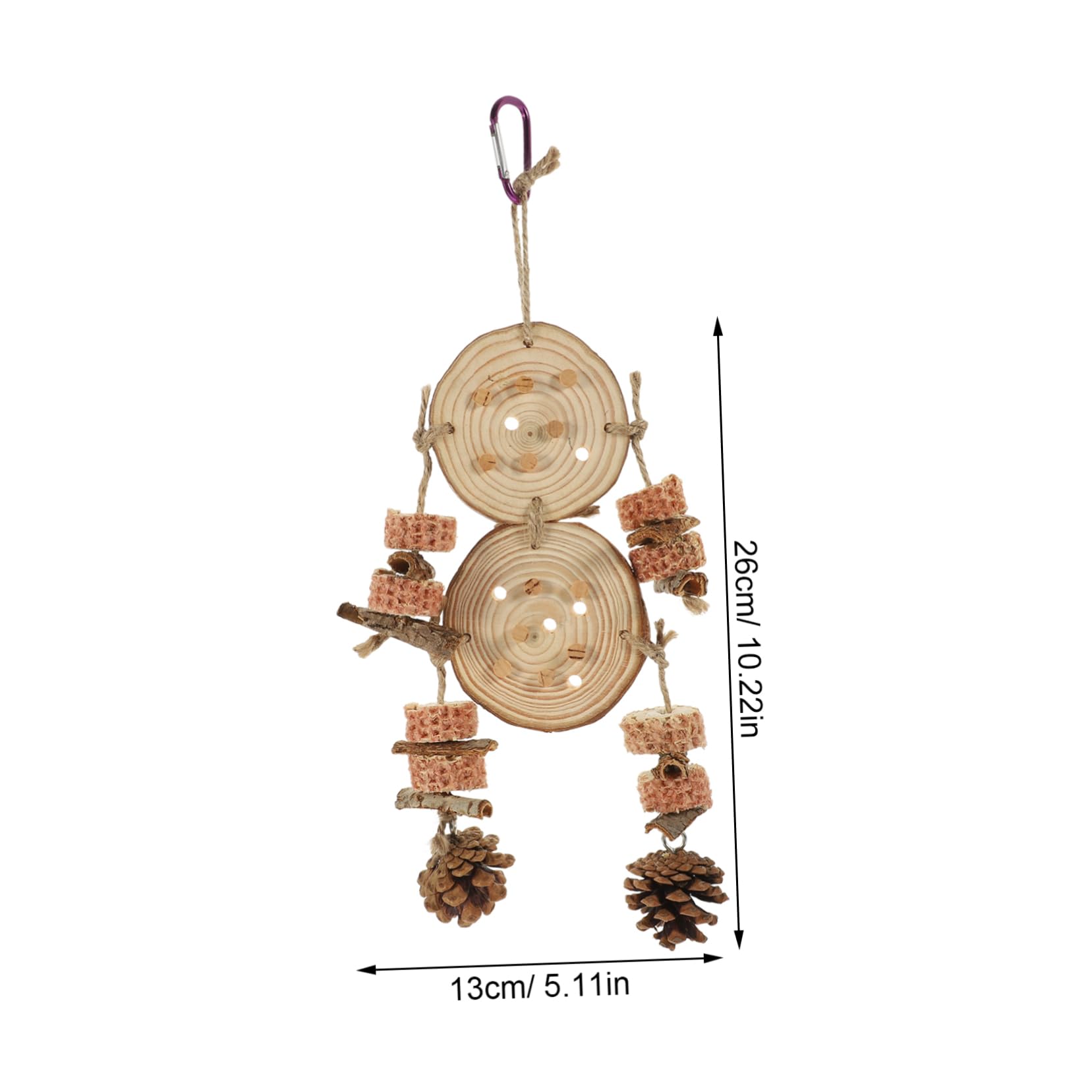 YARNOW 4 Piezas De Loro Muele Y Mastica Juguetes Pájaros Juguetes Pájaro e De Madera Suspender Loro e Columpio e Periquito Jaula Accesorios Práctico