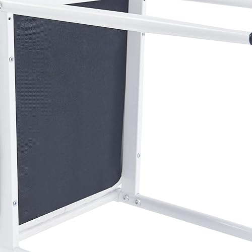 Miniatura 7 de Juego de 4 sillas de comedor, sillas de cocina, sillas laterales sin brazos para sala de estar, juego de 4 con marco de metal y patas (blanco)