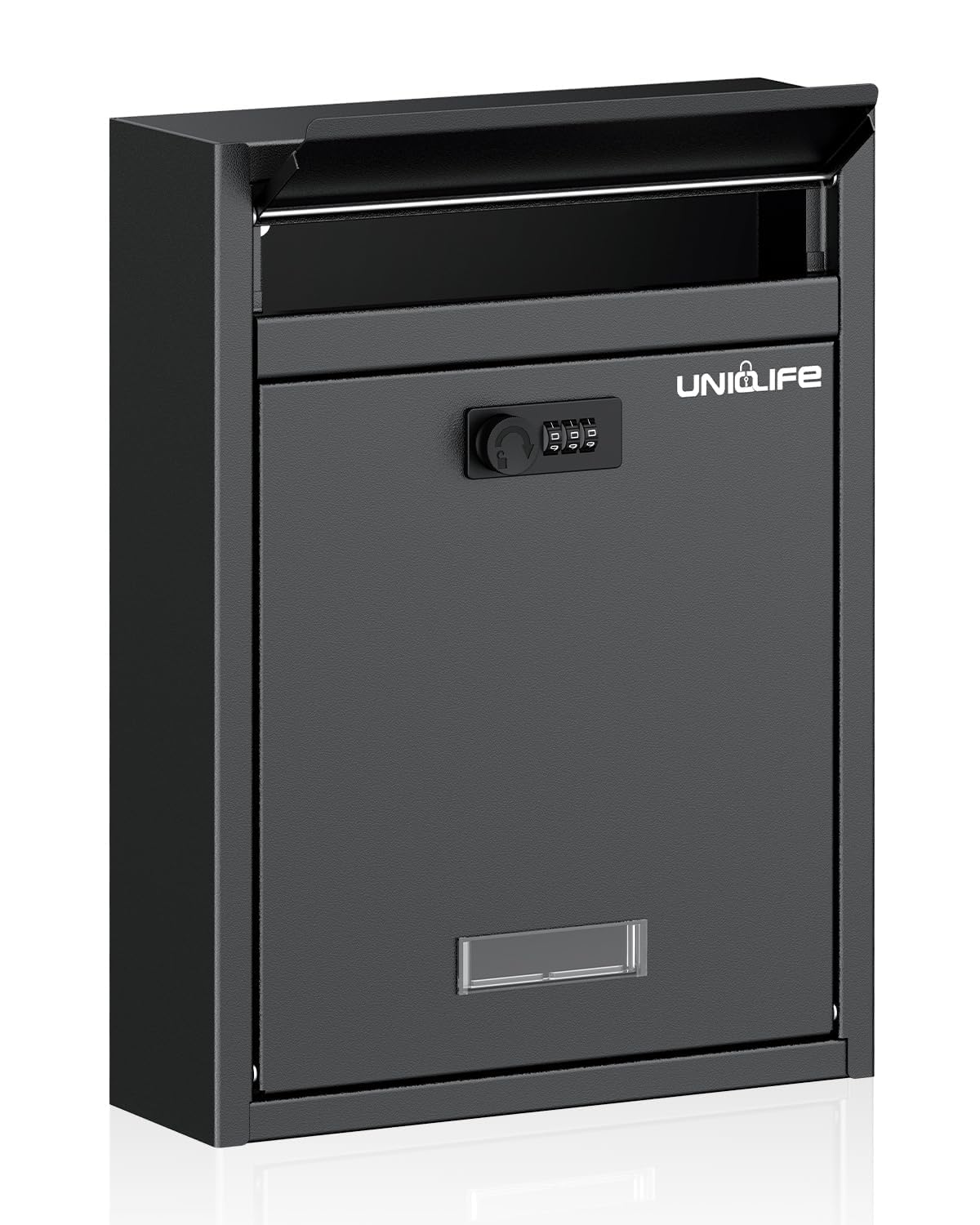 Uniclife - Cassetta postale a parete per esterni, grande cassetta postale con serratura a combinazione, cassetta postale di sicurezza per la casa, cassetta per la consegna sicura delle chiavi