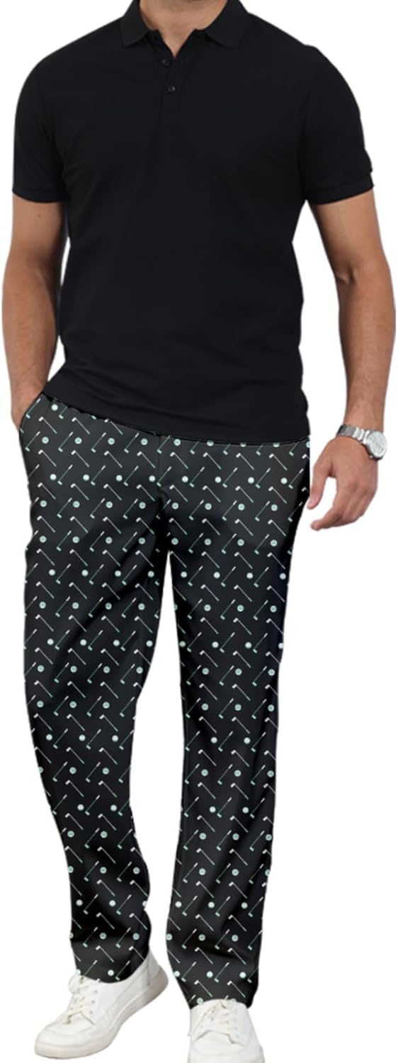 Men's Golf Lightweight Dress Pants Stretch Work with Pockets Running Comfy Work Pants