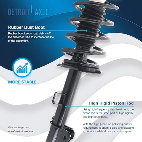 Miniatura 1158 de Detroit Axle - Puntal delantero para Hyundai Sonata 2012-2014 2012-2015 Kia Optima, puntal lateral izquierdo con montaje de resorte helicoidal 2013