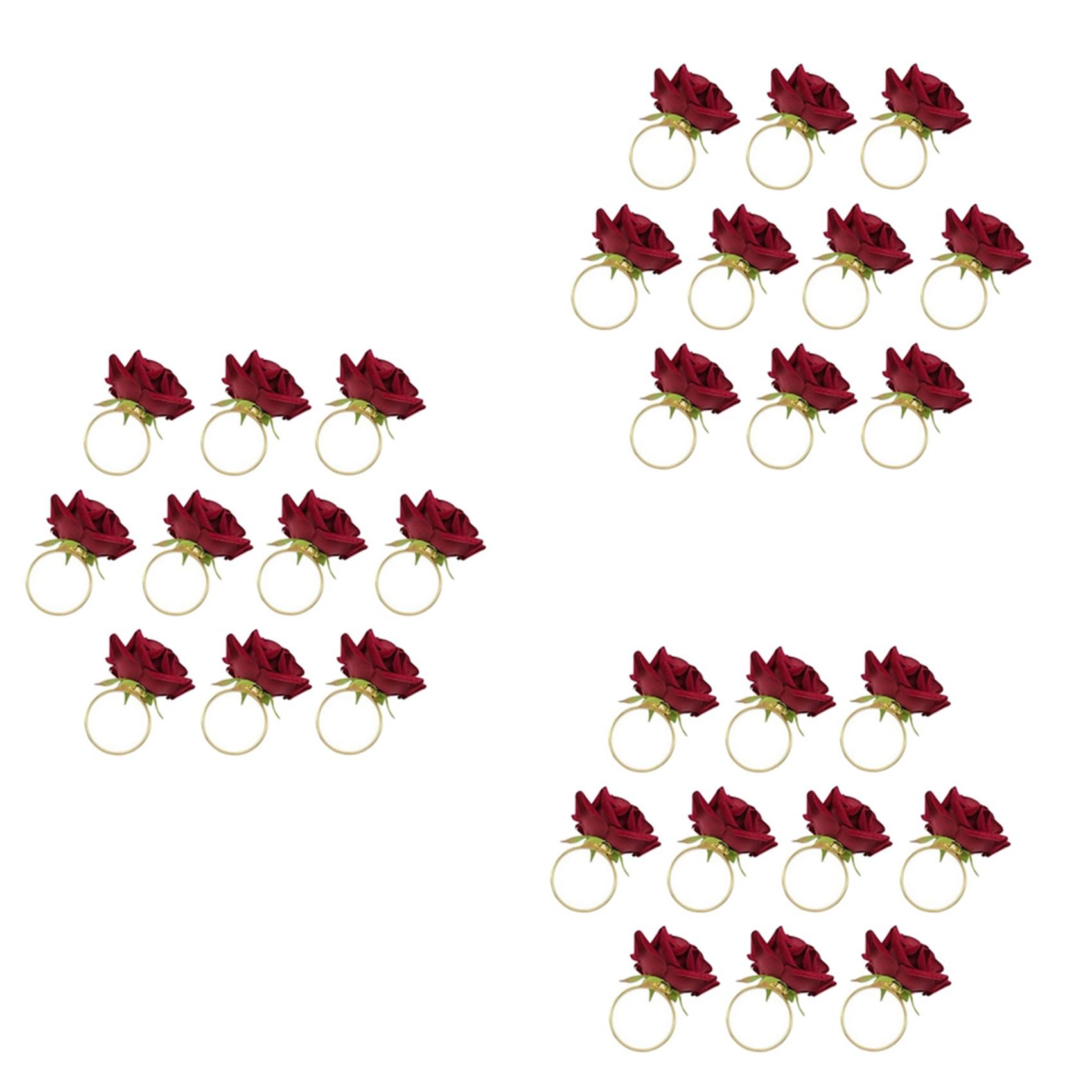 Hndhbfgrt 30Pcs Red Rose Shape Towel Buckle Napkin Ring Wedding Party Valentine'S Day Hotel Table Decor Napkin Holder