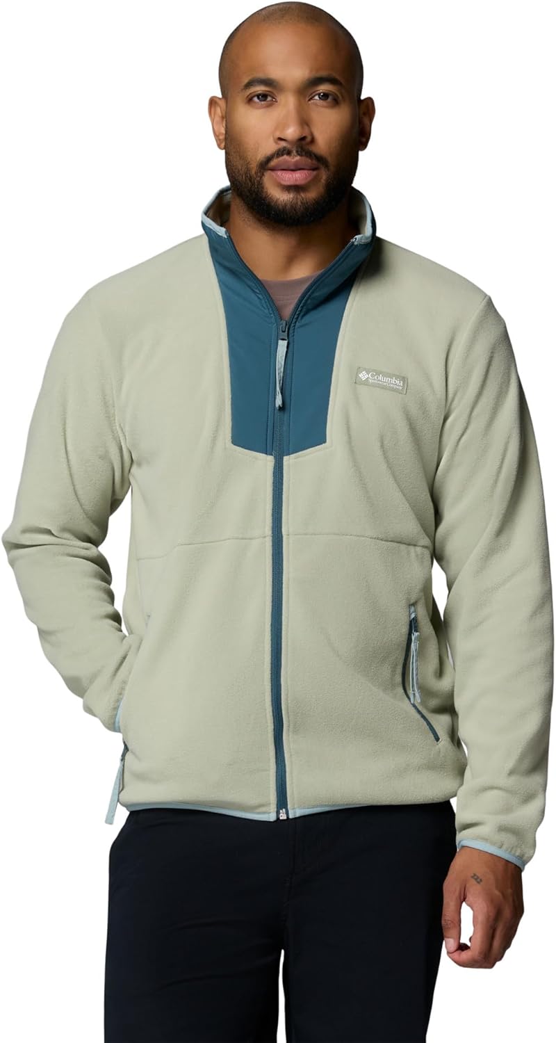 Columbia Men's Sequoia Grove Full Zip Fleece Jacket, Safari/Everblue, XX-Large