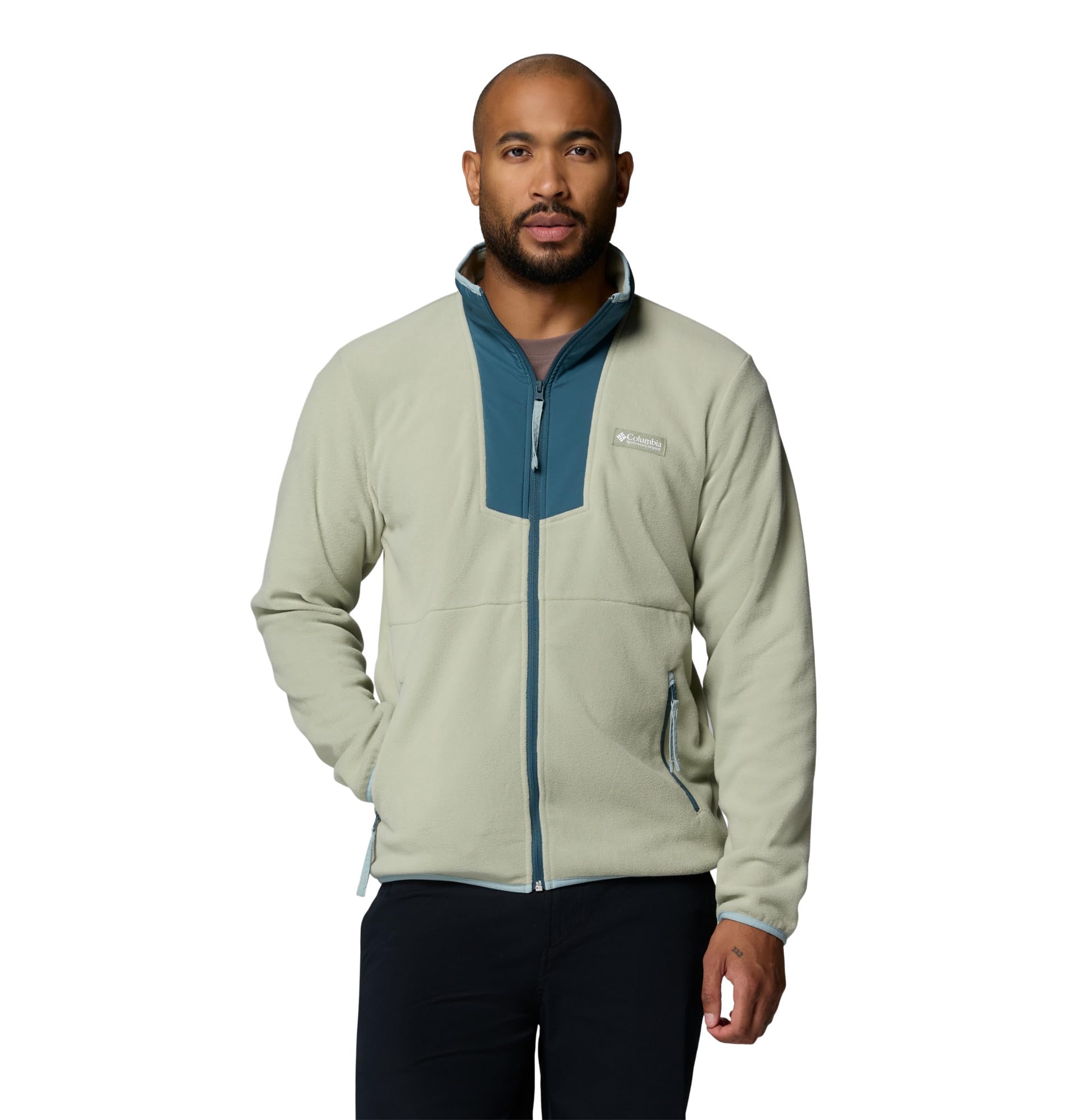 Columbia Men's Sequoia Grove Full Zip Fleece Jacket, Safari/Everblue, 2X Tall
