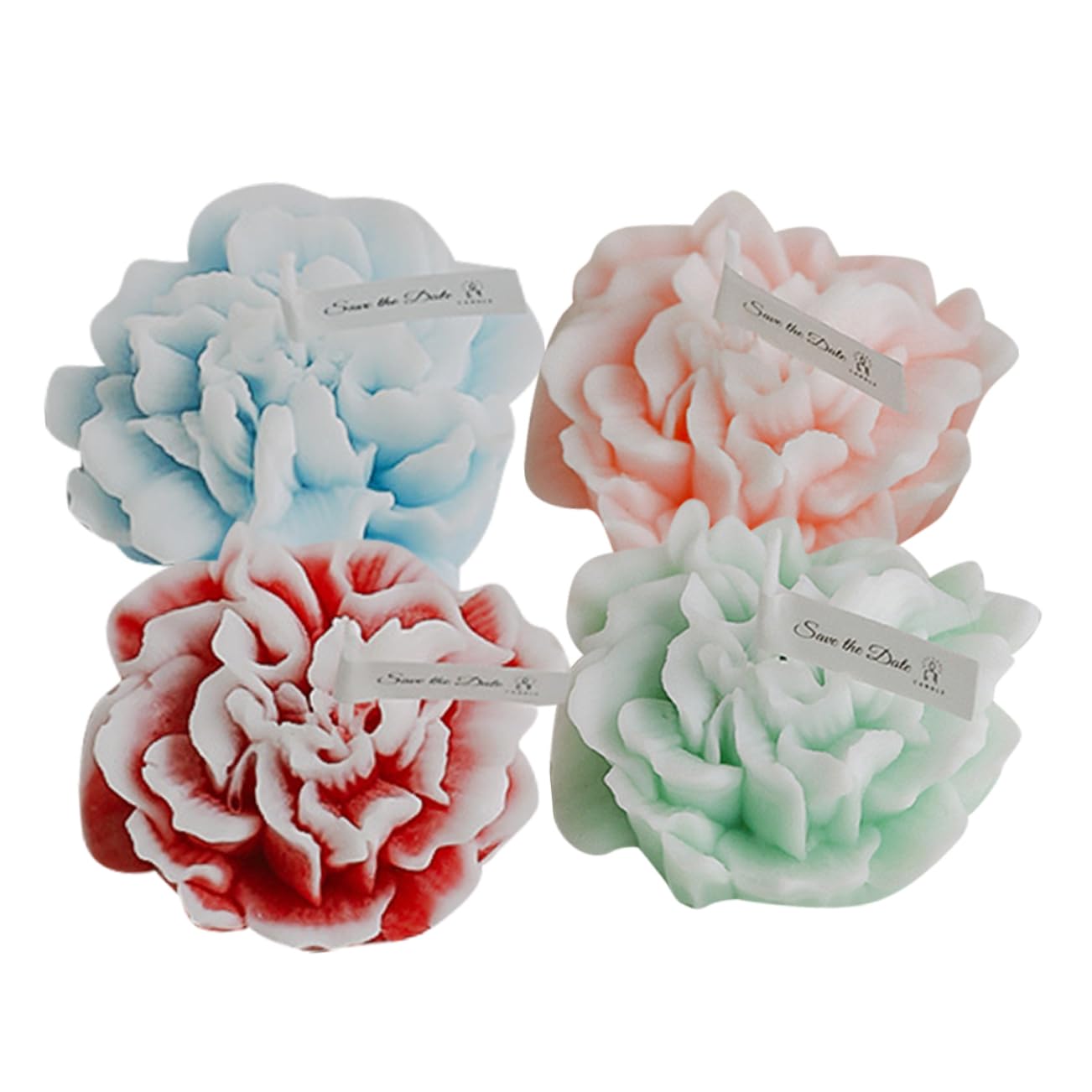 Alipis 16piezas Velas Aromáticas De Flor Velas De Cera Scented Forma De Clavel Decoración para Fiestas y De Día Madre