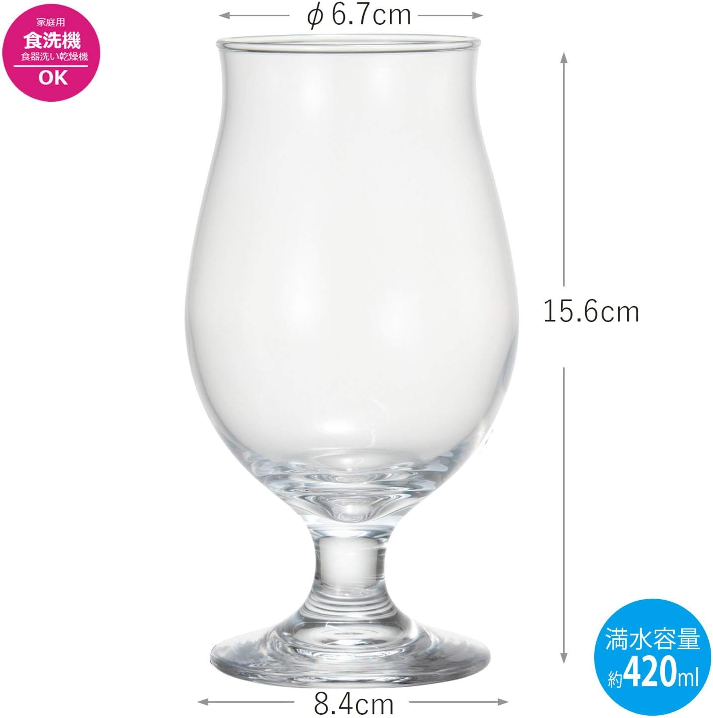 東洋佐々木ガラス Toyo Sasaki G101-T276 Glass Tumbler Set, Stem Glass Set, Dishwasher Safe, Set of 2, Approx. 14.2 fl oz (420 ml)