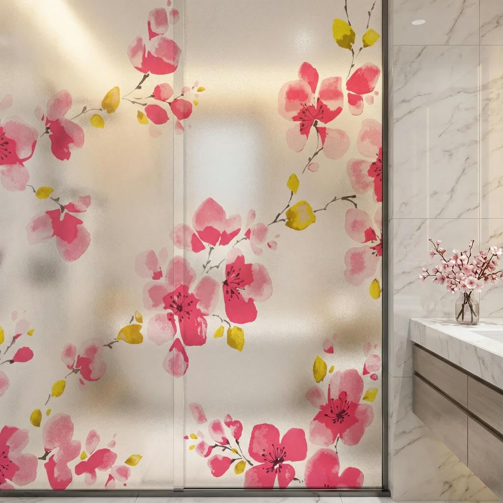Frosted Stained Glass Privacy Window Film Self Adhesive Heat Control Explosion Proof Removable for Home