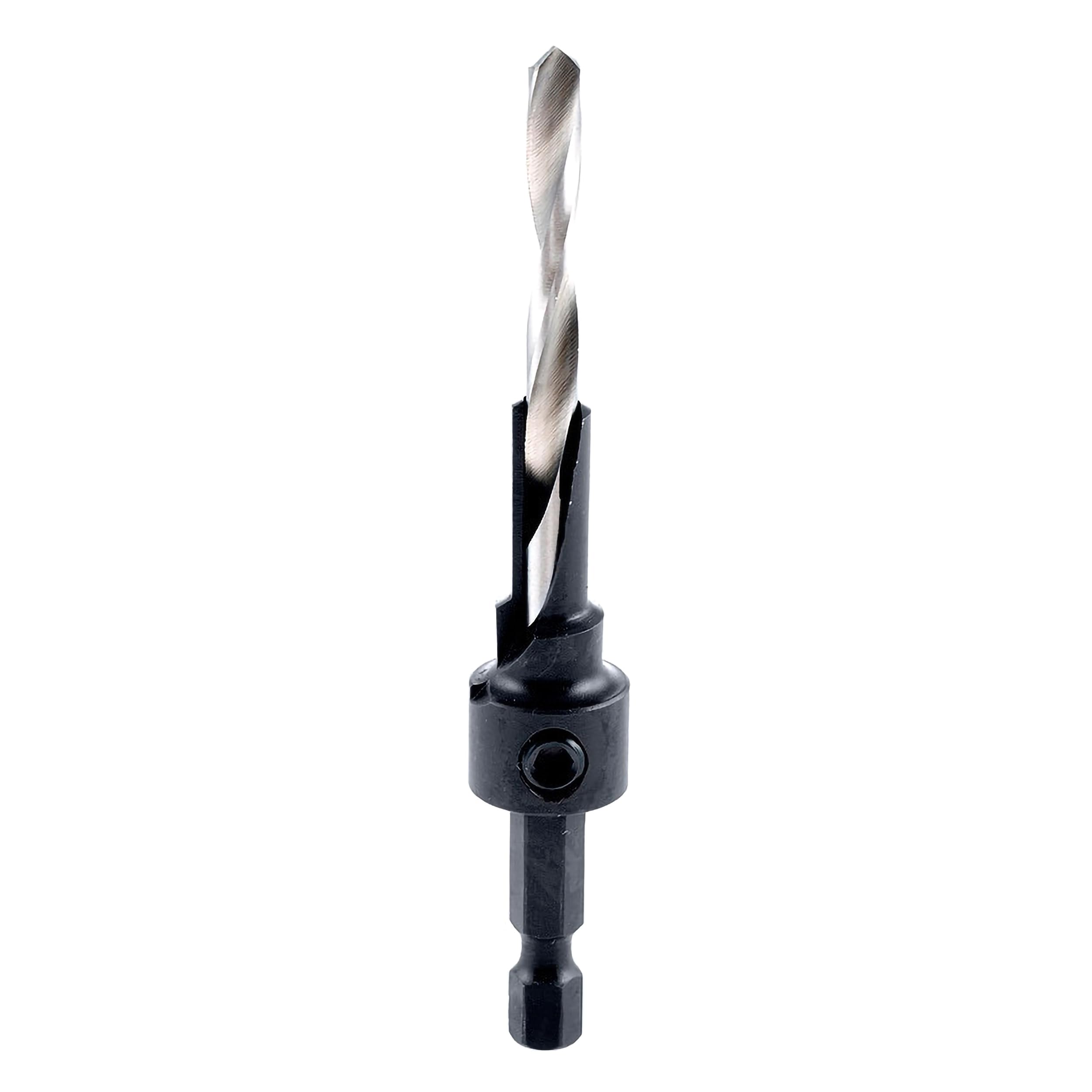 Amana Tool Step Drill Bit, Countersink for Ready to Assemble Furniture Fittings, 55292, 1/4 Hex Shank for 7mm Screw