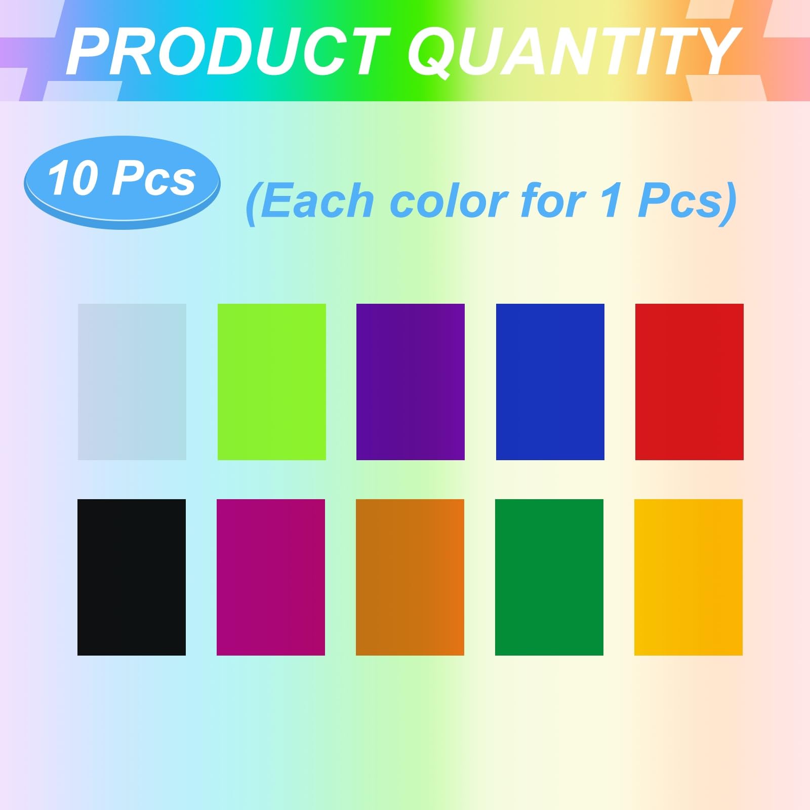 PATIKIL Filtri Luce Gel Colorati A4 – 10 Fogli PVC Per Illuminazione, Fotografia, Scenografia, 11 Colori (Rosso, Giallo, Blu, Verde, Viola, Arancione, Rosa, Giallo Chiaro, Trasparente, Nero, Marrone) - 2