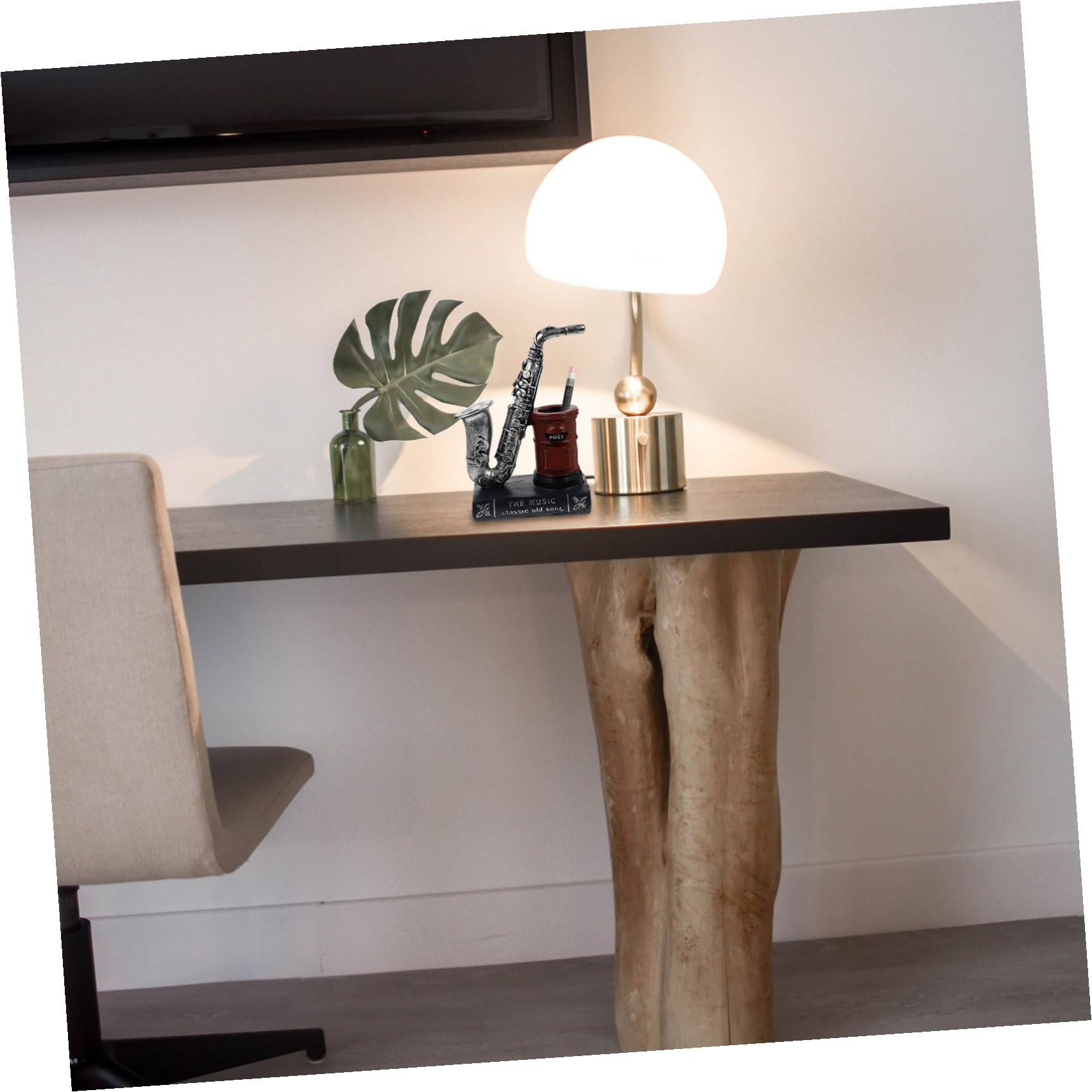 Portapenne Decorazione da Tavolo Multifunzionale Strumento Musicale Design Unico in Resina Rossa per Studenti e Arredamento Casa