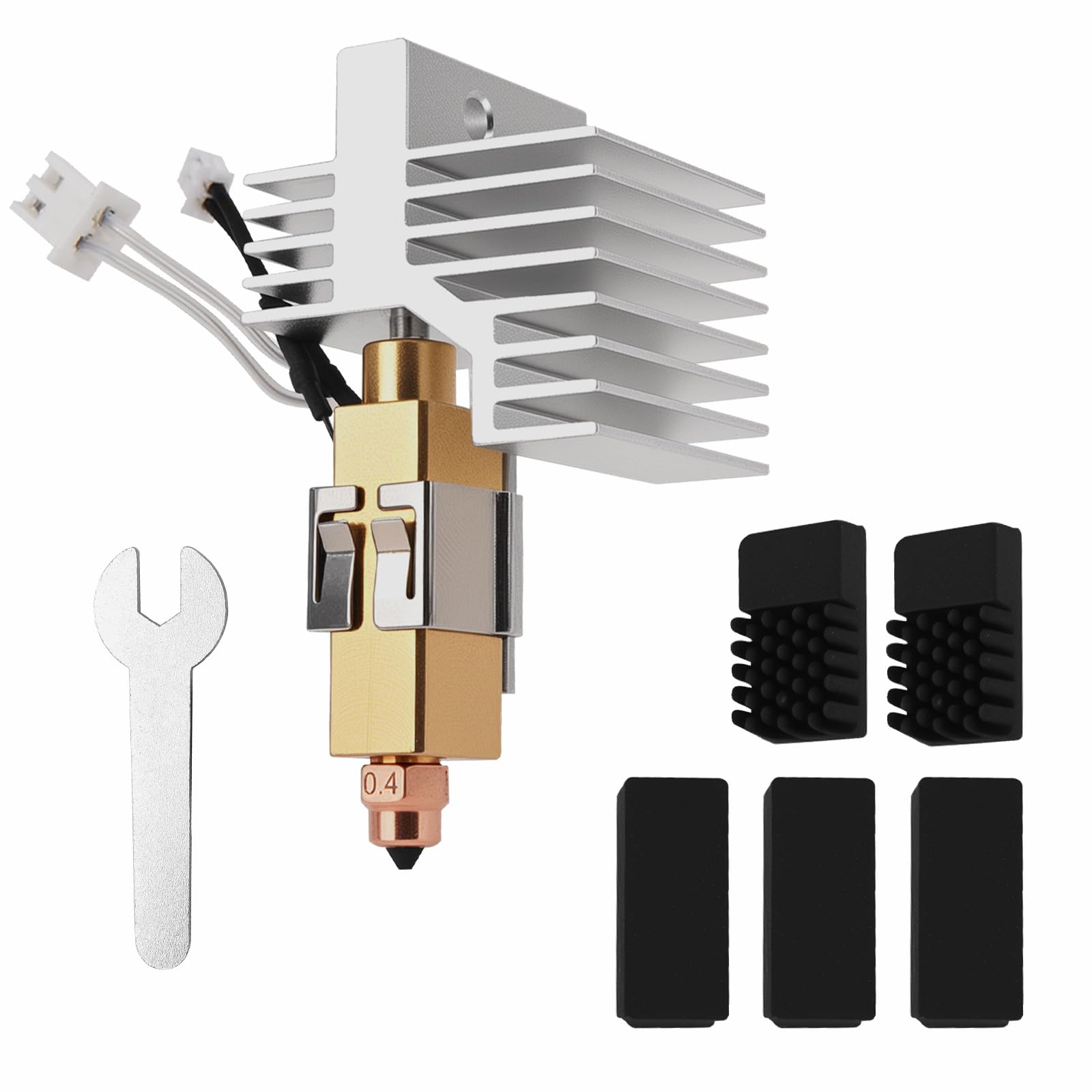 Kit d'extrudeuse Hotend Centauri Carbon Hotend 0,4 mm, en cuivre rouge, avec couvercle en silicone et nettoyant de buse pour Elegoo Centauri Carbon/Centauri Carbon 2 Hotend Accessoires d'imprimante 3D